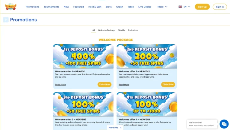 spin heaven promotions